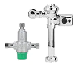 Sensor activated flush valves, thermostatic and manual mixing valves.